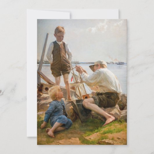 Carte De Remerciements Albert Edelfelt - Constructeurs de navires (Devant)