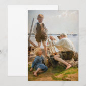 Carte De Remerciements Albert Edelfelt - Constructeurs de navires (Devant / Derrière)