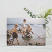 Carte De Remerciements Albert Edelfelt - Garçons jouant sur le rivage Inv (Debout devant)