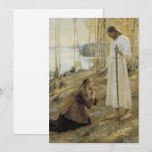 Carte De Remerciements Albert Edelfeue - Christ et Mary Magdalene (Devant / Derrière)