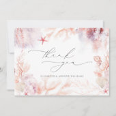 Carte De Remerciements Algues sous-marines | Mariage de coquillage (Devant)