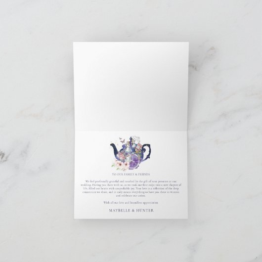 Carte De Remerciements Alice au Pays des Merveilles Mariage Pays des Merv (Intérieur)