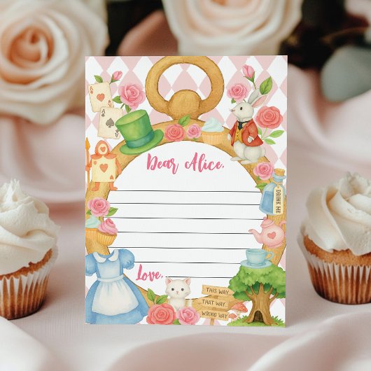 Carte De Remerciements Alice dans l'Onederland Time Capsule Note Message 