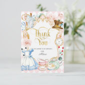 Carte De Remerciements Alice Onederland, Mad hatter, Fille 1er anniversai (Debout devant)