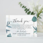 Carte de remerciements alimentaire funéraire botan (Debout devant)