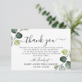 Carte de remerciements alimentaire funéraire verdo (Debout devant)