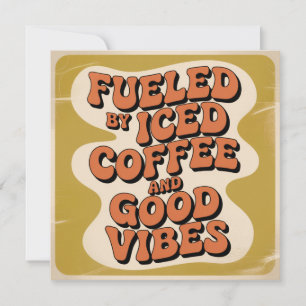 Carte De Remerciements Alimenté par café glacé et bonnes vibrations