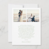 Carte De Remerciements Alisha Sage Vert Botanique Mariage élégant (Dos)