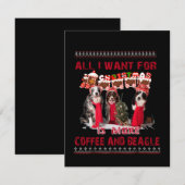 Carte De Remerciements All I Want Beagle And Coffee (Devant / Derrière)