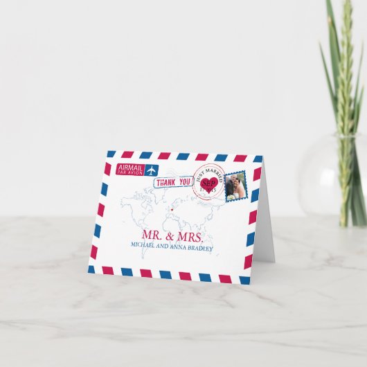 Carte De Remerciements ALLEMAGNE Affranchissement pour avion Remerciement (Devant)