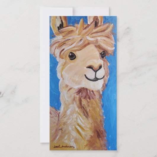 Carte De Remerciements Alpaca en bleu (Devant)