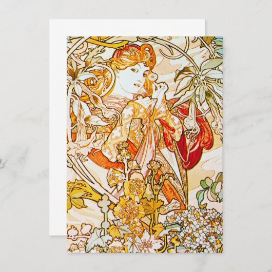 Carte De Remerciements Alphonse Mucha (Devant / Derrière)