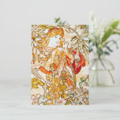 Carte De Remerciements Alphonse Mucha -  Pivoines (Debout devant)