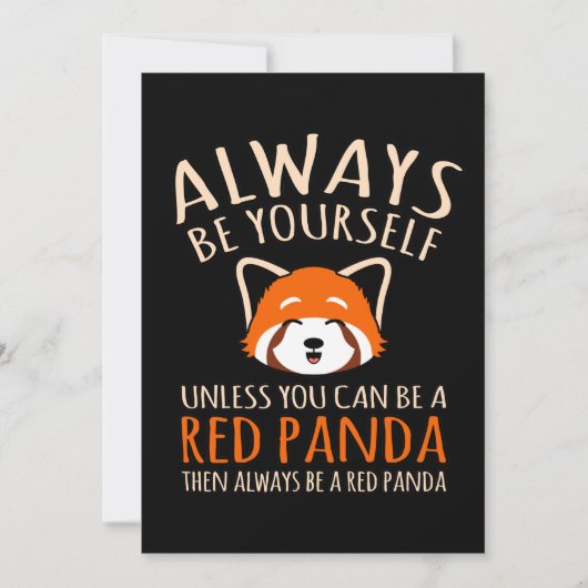 Carte De Remerciements Always Be A Red Panda Cute Pet Animal Pandas Lover (Devant)