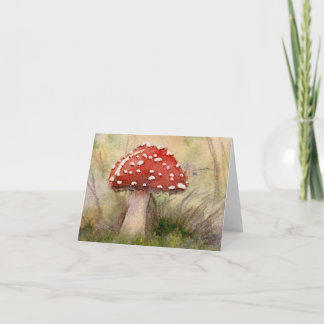 Carte De Remerciements Amanita Muscaria Fly Agaric Aquarelle Champignon