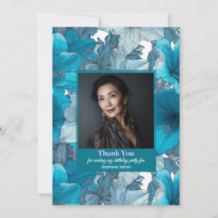 Carte De Remerciements Amaryllis Floral 40e Anniversaire Féminin