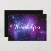 Carte De Remerciements Amas de galaxies violet céleste (Devant / Derrière)
