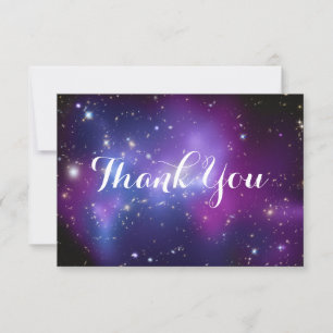 Carte De Remerciements Amas de galaxies violet céleste