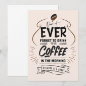 Carte De Remerciements Amateur De Café Buvez Votre Café (Devant / Derrière)