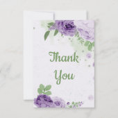 Carte De Remerciements amazing purple flowers greenery botanical  (Devant)