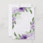 Carte De Remerciements amazing purple flowers greenery botanical  (Dos)