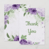 Carte De Remerciements amazing purple flowers greenery botanical  (Devant / Derrière)