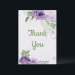 Carte De Remerciements amazing purple flowers greenery botanical<br><div class="desc">amazing purple flowers with some green leaves botanical thank you cards</div>