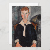 Carte De Remerciements Amedeo Modigliani - Garçon en costume de marin (Devant / Derrière)