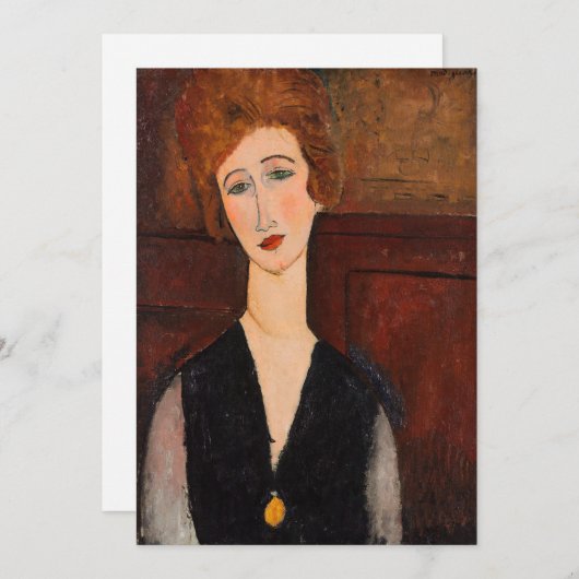 Carte De Remerciements Amedeo Modigliani - Portrait d'une femme (Devant / Derrière)