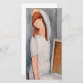 Carte De Remerciements Amedeo Modigliani - Portrait Jeanne Hebuterne #1 (Devant / Derrière)