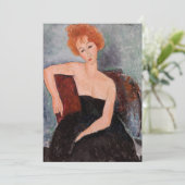 Carte De Remerciements Amedeo Modigliani - Robe de soirée pour filles rou (Debout devant)