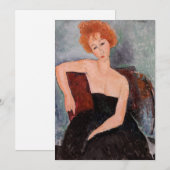 Carte De Remerciements Amedeo Modigliani - Robe de soirée pour filles rou (Devant / Derrière)