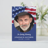 Carte De Remerciements American Flag (Debout devant)