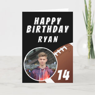 Carte De Remerciements American Football Ball Photo Joyeux anniversaire