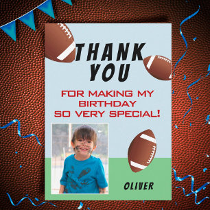 Carte De Remerciements American Football Ball Sports Anniversaire de enfa