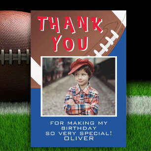 Carte De Remerciements American Football Ball Sports Anniversaire de enfa
