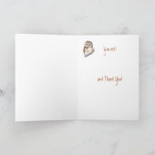 Carte De Remerciements Ami fait sur commande drôle ? Humour sage de hibou (Intérieur)