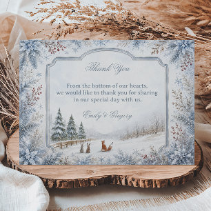 Carte De Remerciements Amis de la forêt d'hiver en harmonie