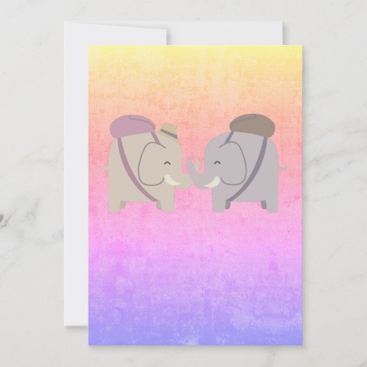 Carte De Remerciements amis éléphants (Devant)