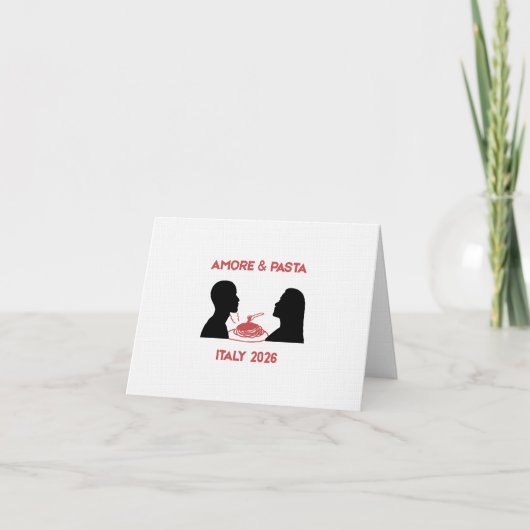 Carte De Remerciements Amore et Pâtes Rétro Chic (Devant)