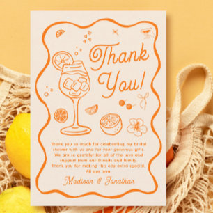 Carte De Remerciements Amour à la Fête des mariées First Spritz