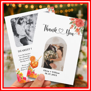 Carte De Remerciements Amour au Premier Spritz Cérémonie de Fiançailles C