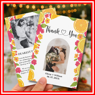 Carte De Remerciements Amour au premier Spritz Citron Orange Enterrement