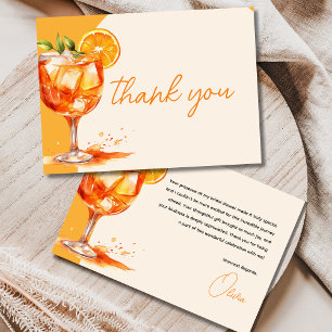 Carte De Remerciements Amour au Premier Spritz Fête de Mariage Orange