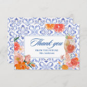 Carte De Remerciements Amour au premier spritz fête de mariage orange (Devant / Derrière)