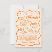 Carte De Remerciements Amour au Premier Spritz Fête de Mariée (Devant)