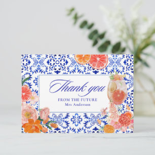Carte De Remerciements Amour au premier spritz orange fête de mariage de