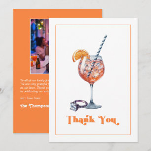 Carte De Remerciements Amour au premier Spritz Réception de mariage Photo