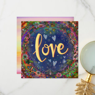 Carte De Remerciements Amour Coeurs Jolies Fleurs Inspirationnelles
