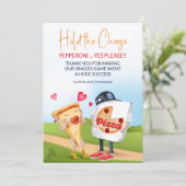 Carte De Remerciements Amour drôle de pizza (Debout devant)